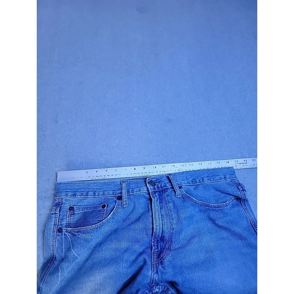 American Eagle Jeans Mens‎ 34x34 (36x33) Baggy Straight Blue Distressed Mid Rise